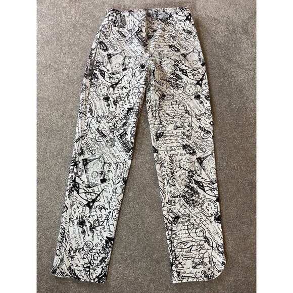 Joseph Ribkoff Cropped Pants Black & White Big City Print Size 4 - Picture 4 of 10